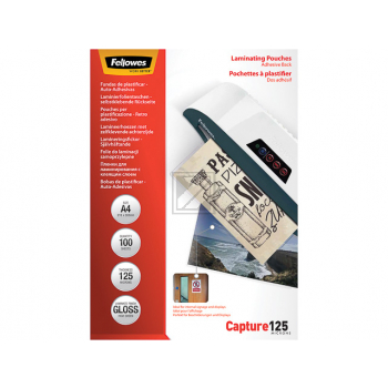 FELLOWES LAMINIERFOLIEN A4 SELBSTKLEBEND 5328901 100Blatt 128mic