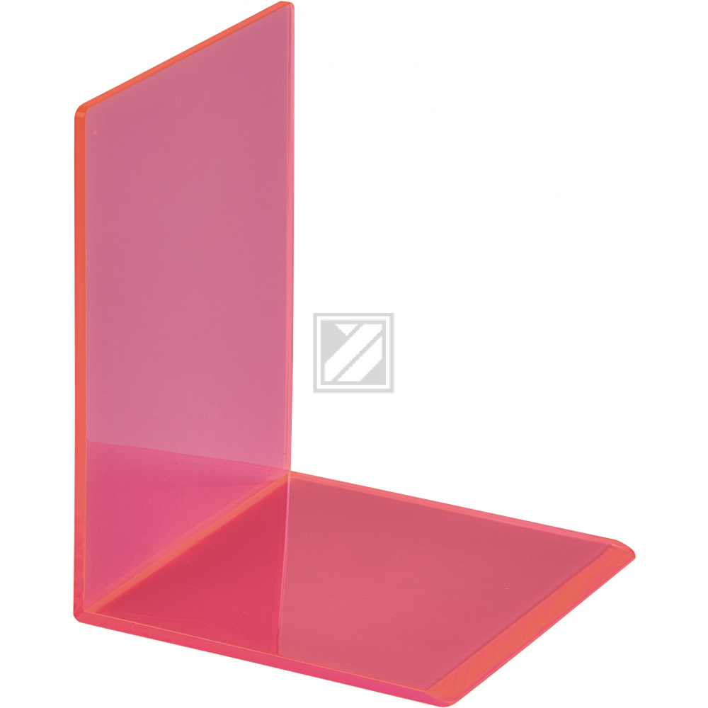 MAUL Buchstütze 10x10x13cm 3513621 transparent pink 2 Stück