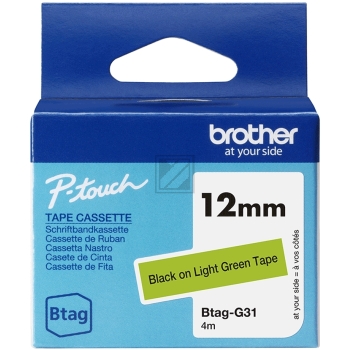 Brother Schriftbandkassette schwarz/hellgrün (Btag-G31)