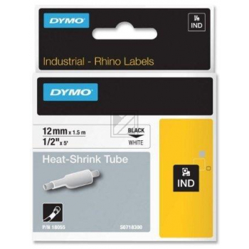 Dymo Heißschrumpfschlauch 6mm schwarz/weiß (18055)
