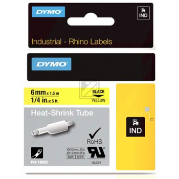 Dymo Heißschrumpfschlauch 6mm schwarz/gelb (18052)