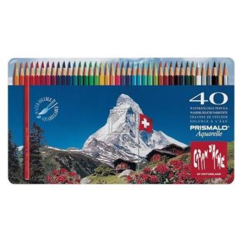 CARAN d'A Farbstifte Prismalo 3mm 999.340 40 Farben ass.,Metallschachtel