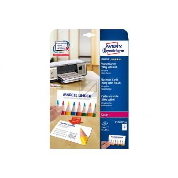 AVERY ZW. Visitenkarten 85x54mm/A4 C32026-25 weiss, 270g 250 Stück