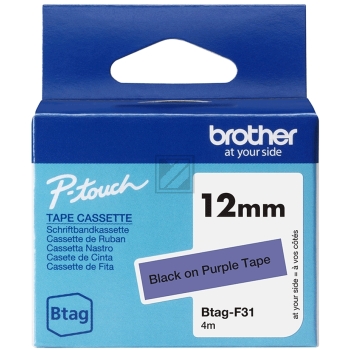 Brother Schriftbandkassette schwarz/lila (BTAG-F31)