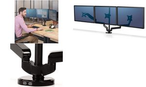 FELLOWES PLATINUM MONITORARM DREIFACH 8042601 schwarz