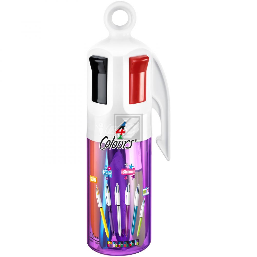 BIC Kugelschreiber Clip 1mm 962612 4 Colours Megacase 6 Stk. ass.