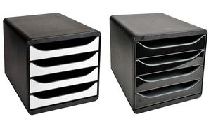 EXACOMPTA Schubladenbox schwarz 3104213D 4 Fächer