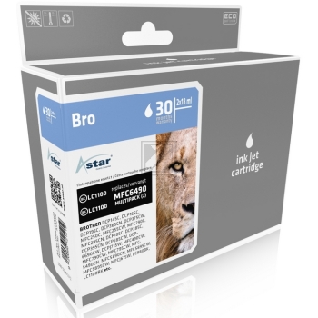 Astar Tintenpatrone 2 x schwarz (AS42110) ersetzt LC-1100BK, LC-1100BKBP2
