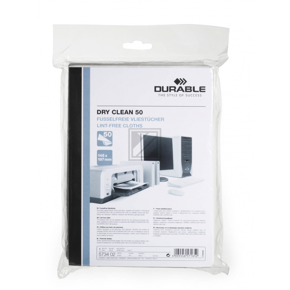 DURABLE Dry Clean 50 573402 Vliestücher 50 Stück