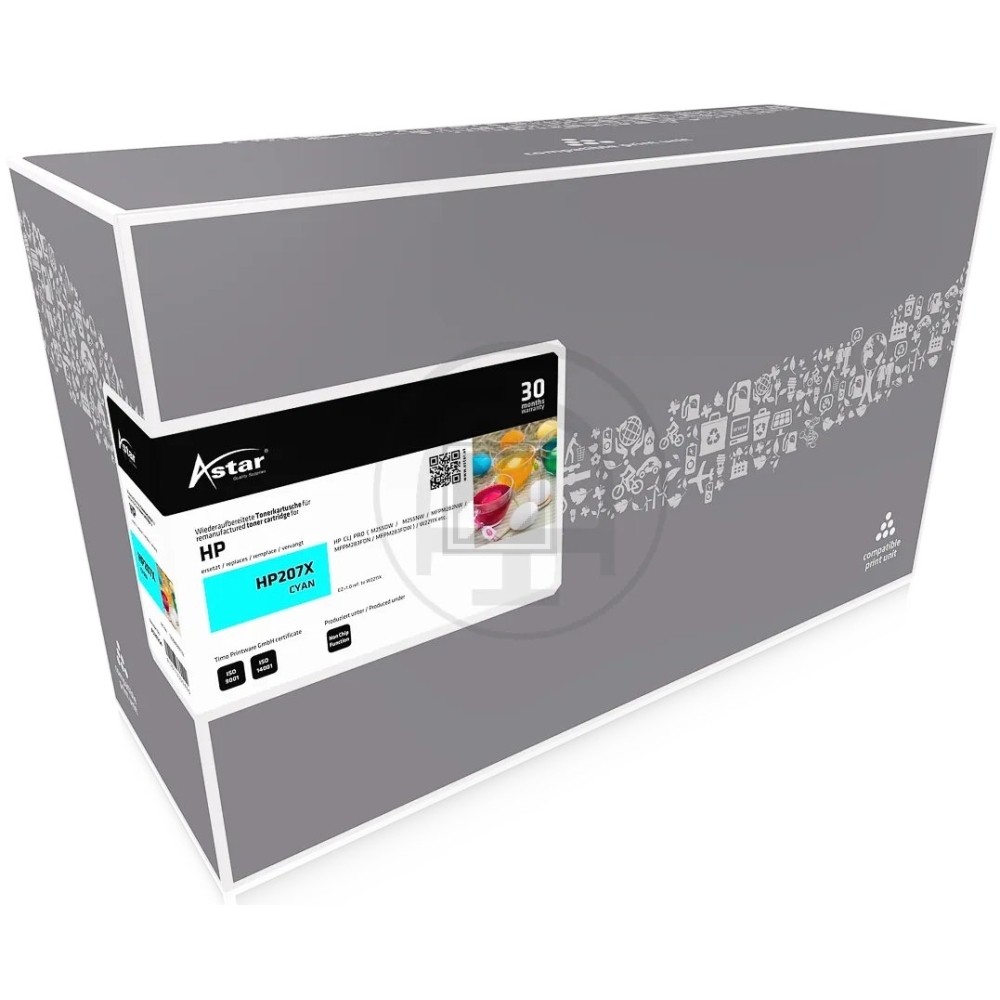 Astar Toner-Kartusche (ohne Füllstandsanzeige) cyan HC (AS20254) ersetzt 207X