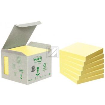 3M Post-it Haftnotizen Recycli 100 Bl./Block, 6 x 76 x 76 mm, gelb