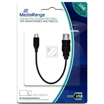 MEDIARANGE USB ON-THE-GO ADAPTERKABEL MRCS168 USB 2.0 Stecker + Buchse 20cm