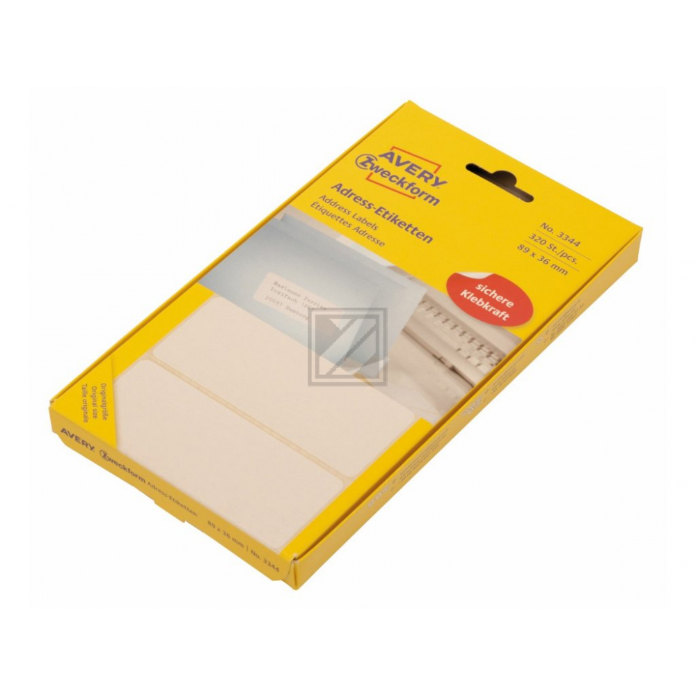 AZ Adress-Etiketten 3344 Zickzack Inh.320 89 x 36 mm Avery Zweckform