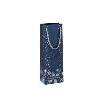 SIGEL Geschenktasche Silver GT112 Snowflakes, 125x360x85mm