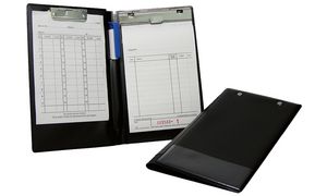 BÜROLINE Kassablock-Hülle 57101 schwarz 2 Klammern