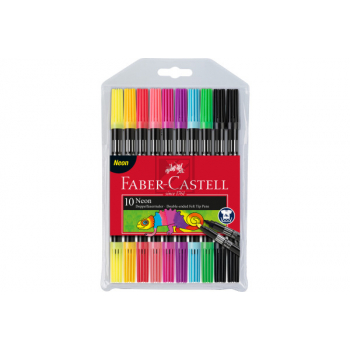 FABER-CA. Doppelfasermaler 0,5mm/1,5mm 151109 neon, assortiert 10 Stück