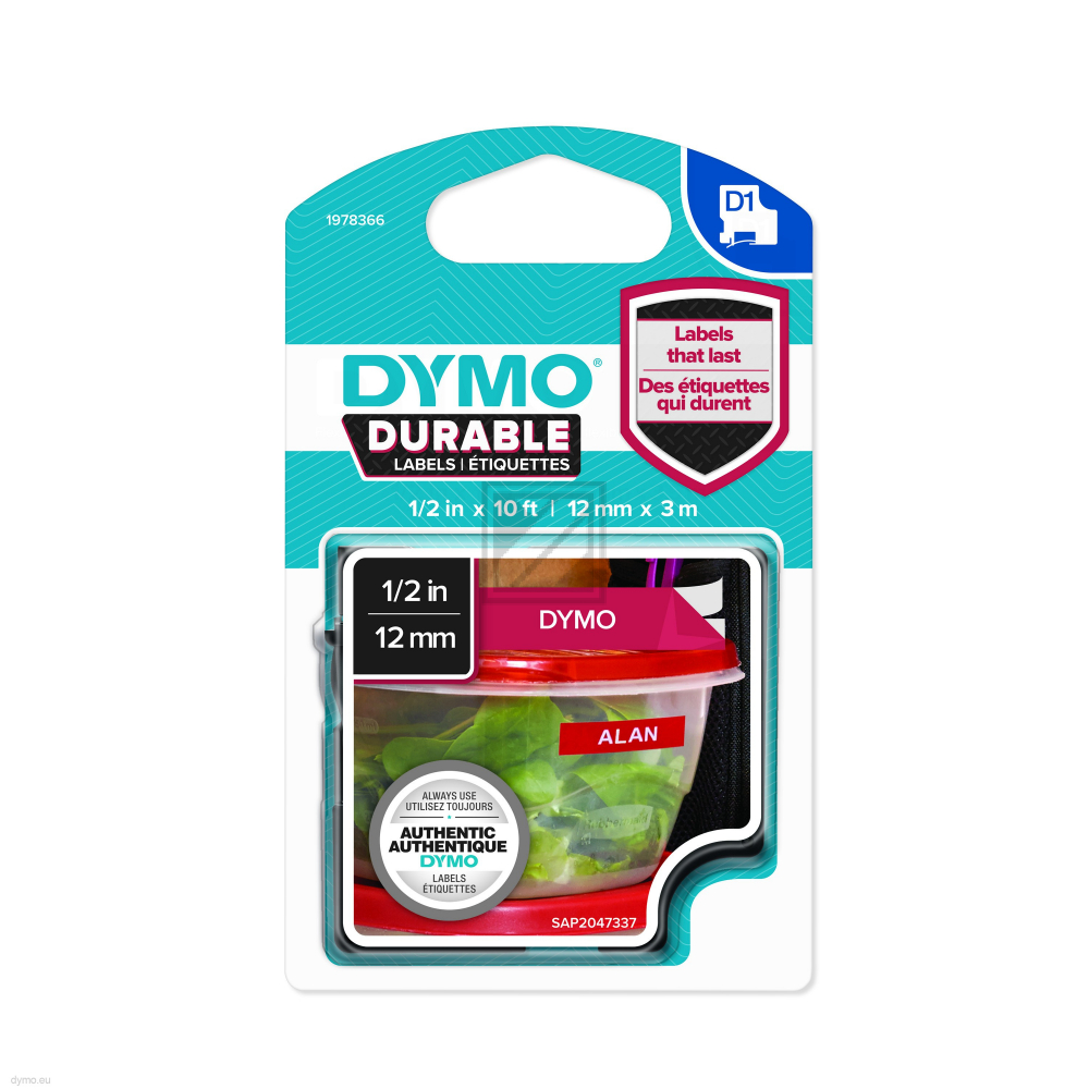 1978366 DYMO D1 12mm ROT-WEISS