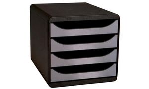 EXACOMPTA Schubladenbox schwarz 310438D 4 Fächer