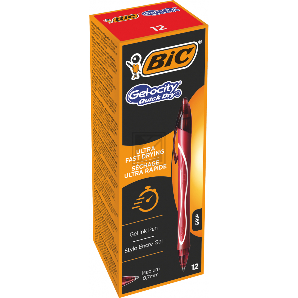 BIC Gel-ocity quick dry 949874 schwarz, 12 Stück