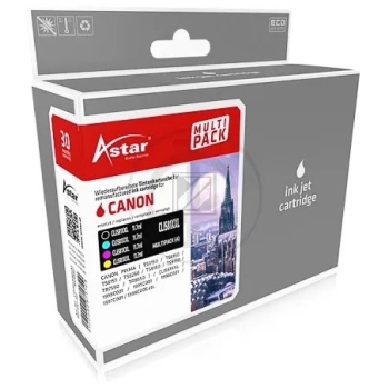 Astar Tintenpatrone gelb, magenta, schwarz, cyan HC plus (AS70007) ersetzt CLI-581BKXXL, CLI-581CXXL, CLI-581MXXL, CLI-581YXXL