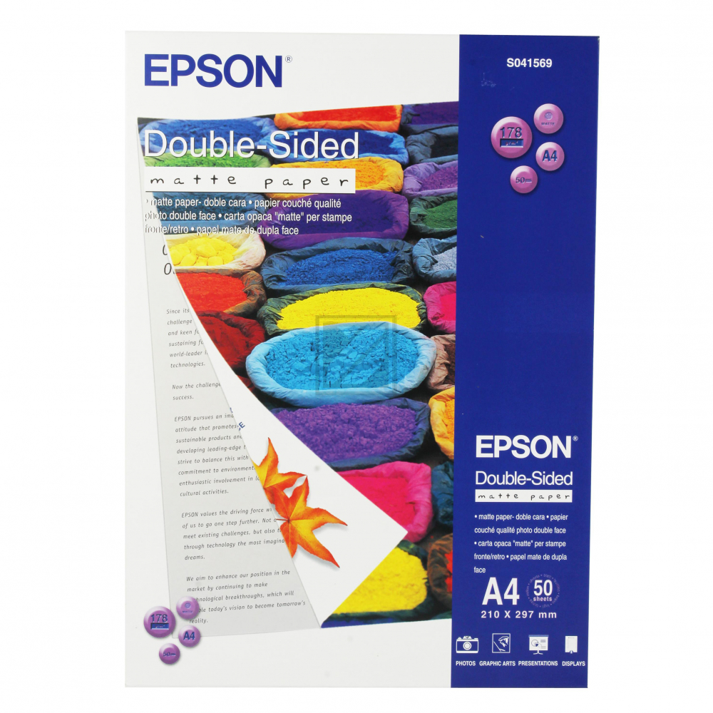 Epson Double-Sided Matte Paper DIN A4 weiß 50 Blatt DIN A4 (C13S041569)
