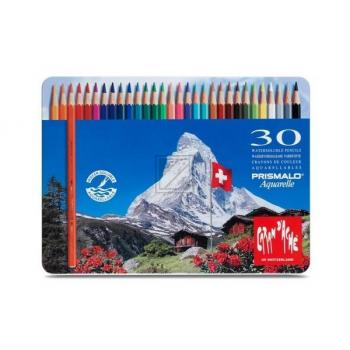 CARAN d'A Farbstifte Prismalo 3mm 999.330 30 Farben ass.,Metallschachtel