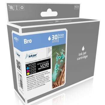 Astar Tintenpatrone gelb, magenta, schwarz, cyan (AS46912) ersetzt LC-123BK, LC-123C, LC-123M, LC-123Y