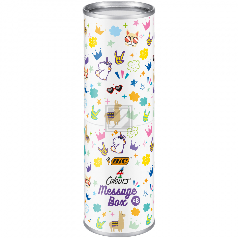 BIC Kugelschreiber Clip 1mm 992555 4 Colours Messages 8 Stk. ass.