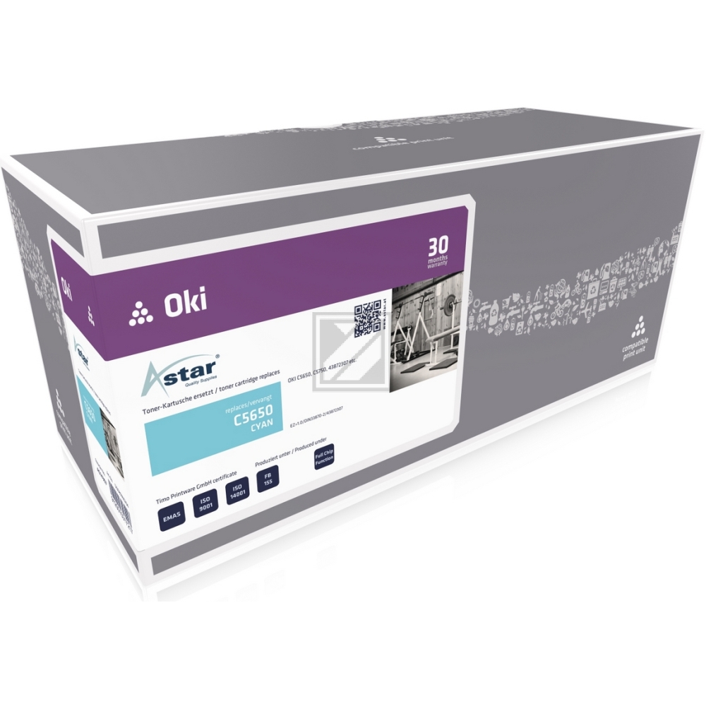 Astar Toner-Kit cyan (AS14307) ersetzt 43872307