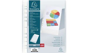 EXACOMPTA Zeigetaschen, genarbt A4 5150E PP, gelocht, 50my